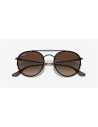 Ray Ban Rb3614n 9144/13 Round Double Bridge Blaze Cafe Gris
