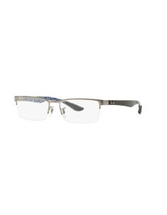 Ray Ban Oftalmico Rb8412 2502 Square Azul Fibra De Carbono
