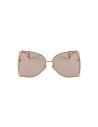 Gucci GG0252S 004 Square Shape Rosa transparente Dorado