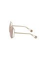 Gucci GG0252S 004 Square Shape Rosa transparente Dorado