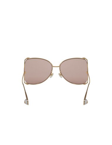 Gucci GG0252S 004 Square Shape Rosa transparente Dorado