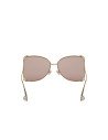 Gucci GG0252S 004 Square Shape Rosa transparente Dorado