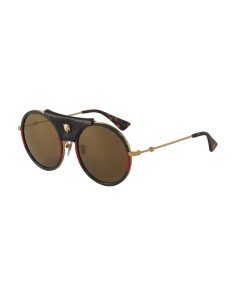 Gucci Gg0061s 017 Round Double Bridge Negro Clasico Piel  | Sunnies.uno