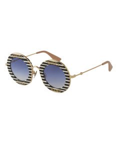 Gucci Gg0113s 008 Round Band Negro Blanco Azul degradado | Sunnies.uno