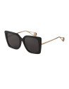 Gucci GG0435S 001 Square Shape Black Grey