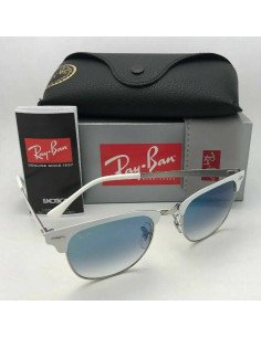Ray Ban Rb3716 90883F Clubmaster Metal Azul Degradado Blanco