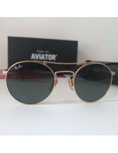 Ray Ban RB8147 913658 Round Titanium Negro G-15 Dorado