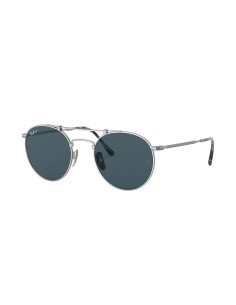 Ray Ban RB8147M 9165 Round Titanium Negro Polarizado Plata
