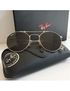 Ray Ban RB8147M 9165 Round Titanium Negro Polarizado Plata