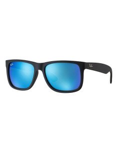 Ray Ban Rb4165 622/55 Justin Negro Mate Azul Espejo Original