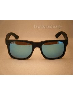 Ray Ban Rb4165 622/55 Justin Negro Mate Azul Espejo Original