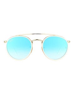 Ray Ban Rb3647n 001/4o Round Double Bridge Turquesa Dorado