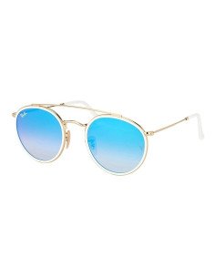 Ray Ban Rb3647n 001/4o Round Double Bridge Turquesa Dorado