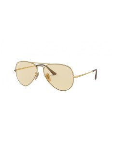 Ray Ban Rb3689 001/T2 New Aviator Coffe Clear Evolve Original