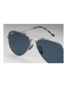 Ray Ban Rb8125m 9165 Aviator Titanium Polarizado Blue Silver