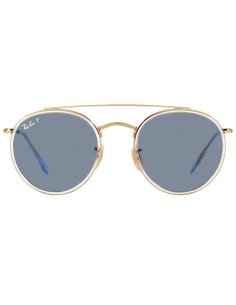Ray Ban Rb3647n 001/02 Round Double Bridge Blue Polarized