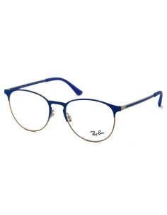 Ray Ban Oftalmico Rb6375v 3053 Round Metal Azul Dorado