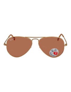 Ray Ban Rb3689 906447 New Aviator Cafe Polarizado Dorado