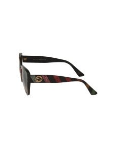 Gucci Gg0327S 003 Square Overseized Negro Rojo Azul