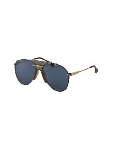 Gucci Gg0740S 002 Aviator Metal Azul Transparente Dorado