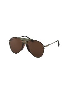 Gucci Gg0740S 003 Aviator Metal Cafe Transparente Dorado