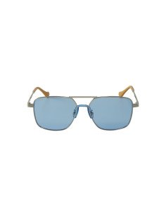 Gucci GG0743S 003 Aviator Square Metal Azul transparente Plata