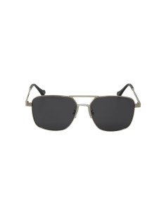 Gucci GG0743S 005 Aviator Square Metal Negro Plateado
