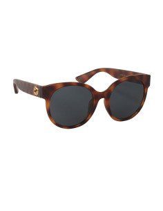 Gucci Gg0035s 011 Round Shape Cafe Carey Gris Original Acetato