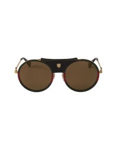 Gucci Gg0061s 017 Round Double Bridge Negro Clasico Piel