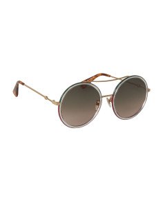 Gucci Gg0061s 022 Round Double Bridge Rosa Degradado Dorado
