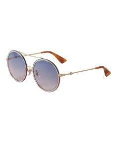 Gucci Gg0061s 023 Round Double Bridge Azul Vino Degradado Dorado