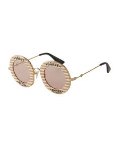 Gucci Gg0113s 009 Round * Soave * Amore * Rosa Blanco Icon