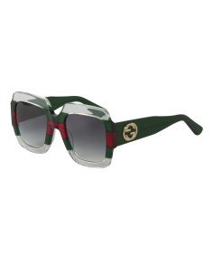 Gucci Gg0178s 001 Oversized Square Gris degradado Verde Rojo Original