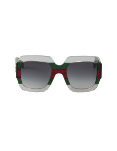 Gucci Gg0178s 001 Oversized Square Gris degradado Verde Rojo Original