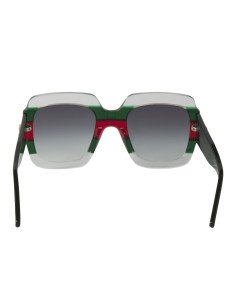 Gucci Gg0178s 001 Oversized Square Gris degradado Verde Rojo Original