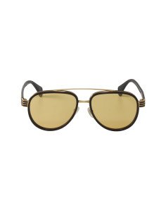 Gucci Gg0447s 002 Aviator Negro Ambar Transparente Original