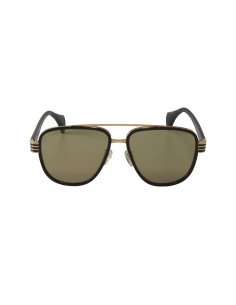 Gucci Gg0448s 002 Aviator Negro Cafe Ambar Acetato