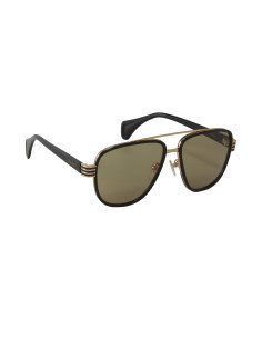 Gucci Gg0448s 002 Aviator Negro Cafe Ambar Acetato