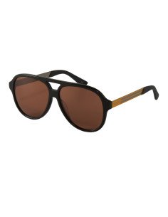 Gucci Gg0688S 005 Aviator Metal Cafe Amarillo Negro