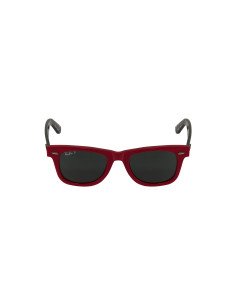 Ray Ban Rb2140 1243p2 Wayfarer Polarizado Ciruela Rojo Carey