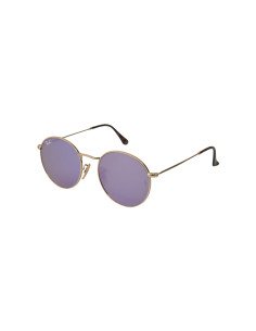 Ray Ban Rb3447N 001/8o Round Metal Flat Lila Espejo Dorado