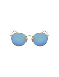 Ray Ban Rb3447 112/17 Round Metal Azul Espejo Dorado Icon.