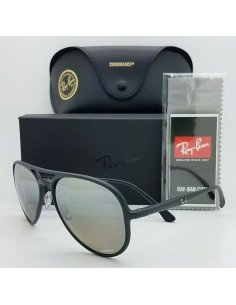 Ray Ban Rb4320-CH 601-S/5J Aviator Chromance Plata Espejo Negro